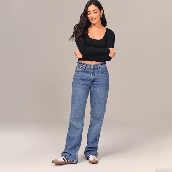 Abercrombie & Fitch Denim - curve love mid rise baggy jean